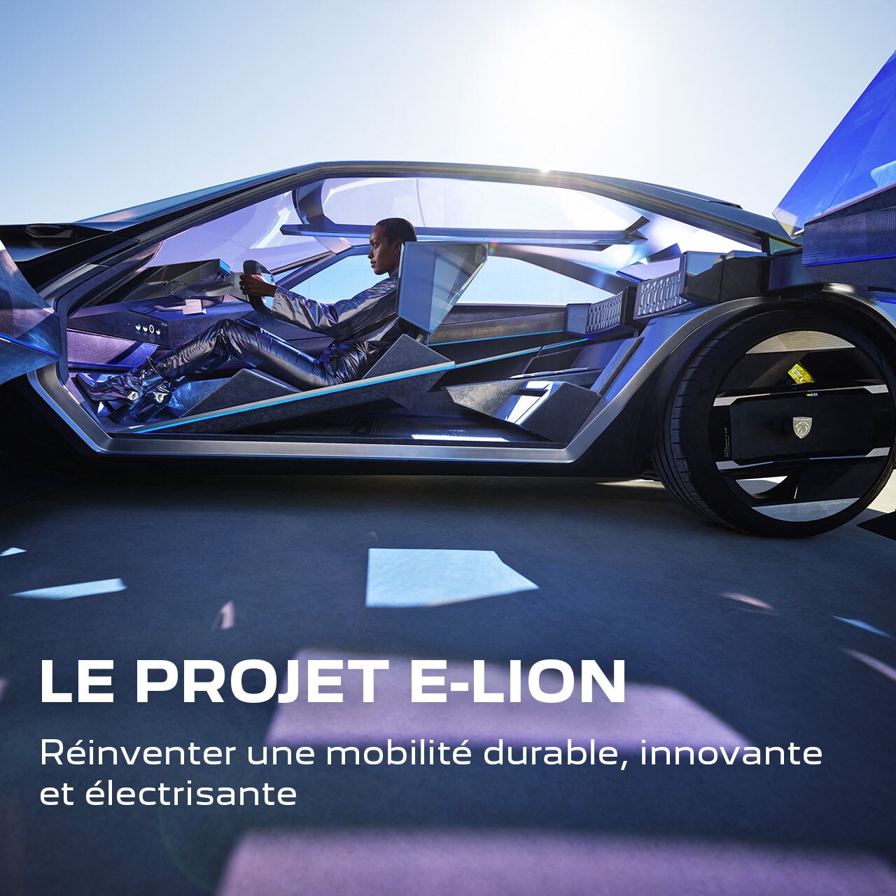 Woman driving the Peugeot Inception concept car