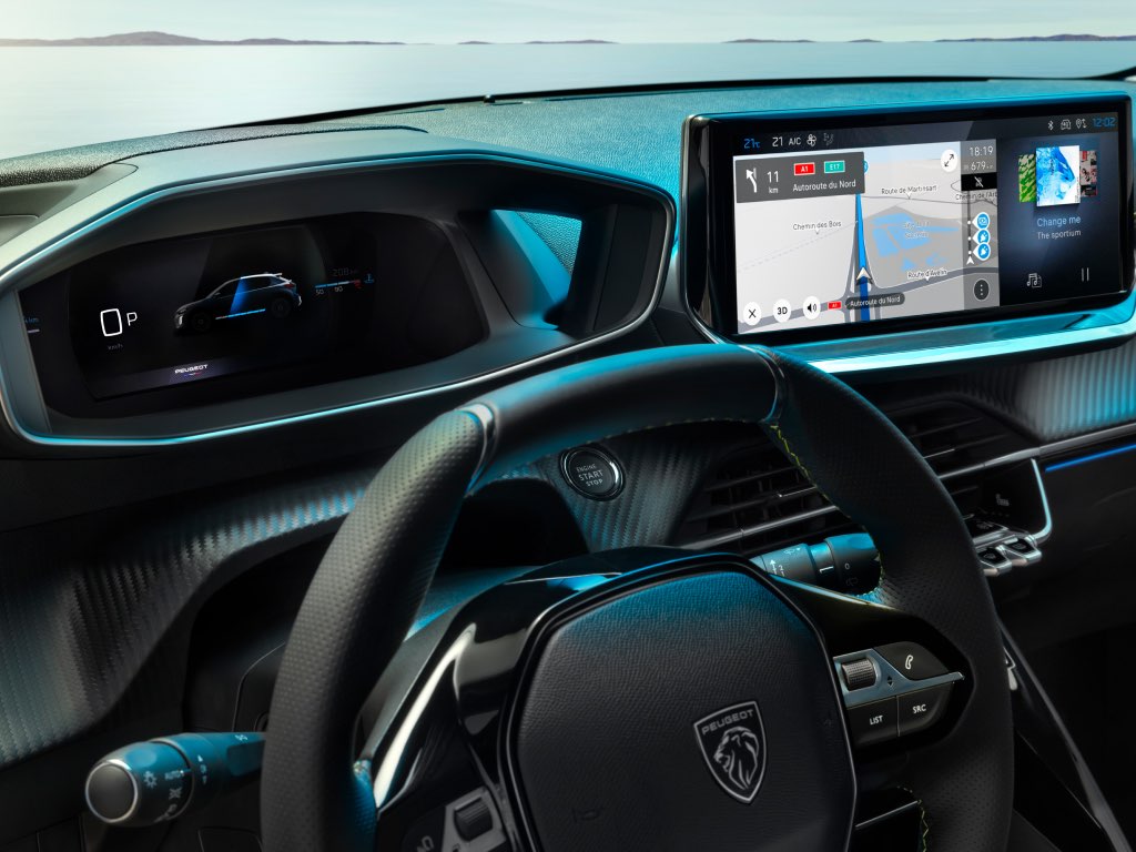 New PEUGEOT E-208 digital instrument panel